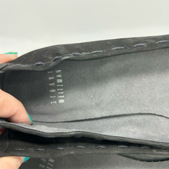 Stuart Weitzman Women's Black Woven Slip-On Loafers Size 9.5 SS (Super Slim) - Picture 11 of 12